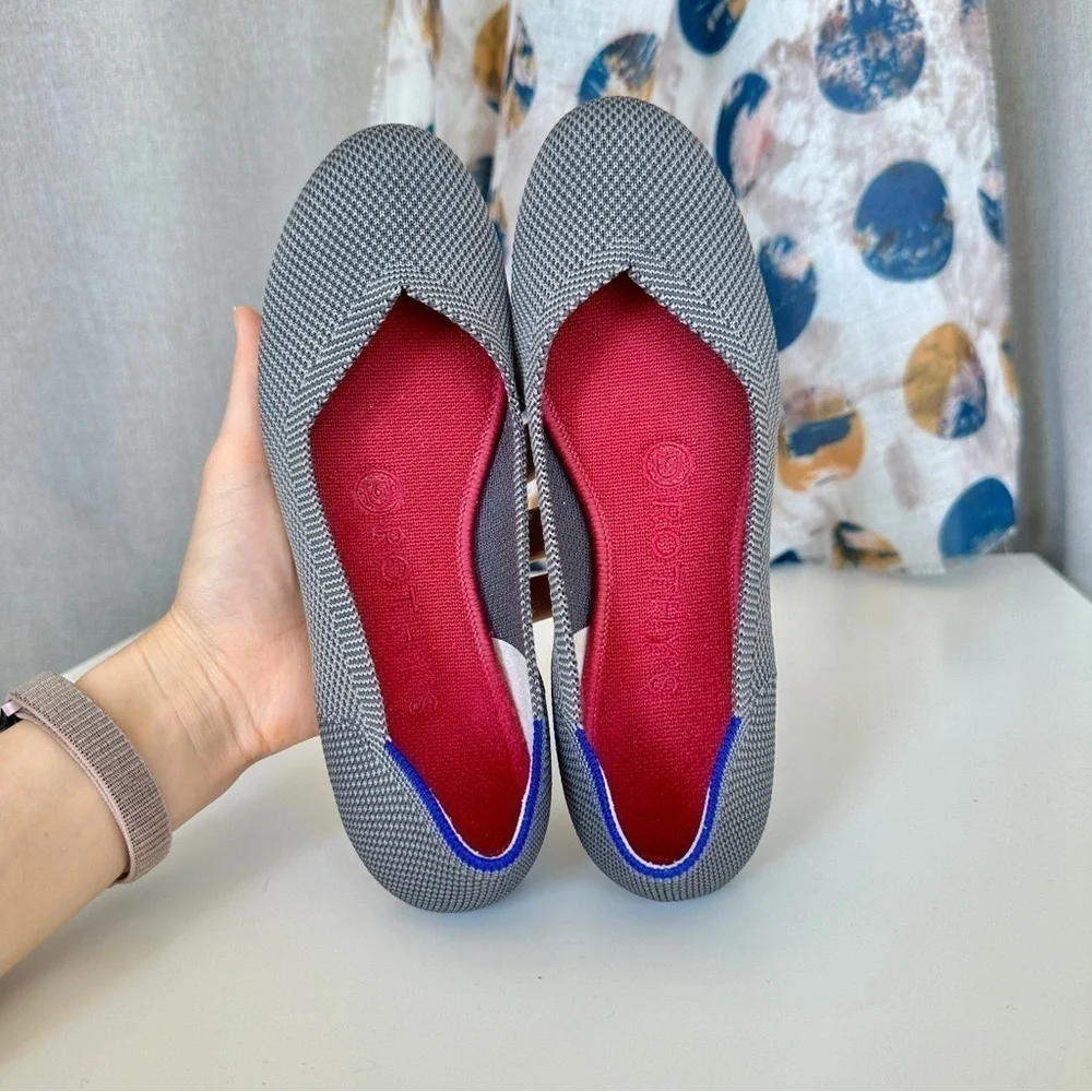 Rothy's 220 mm Birdseye Gray Rubber Round Toe Flats Size 6 - Picture 6 of 11